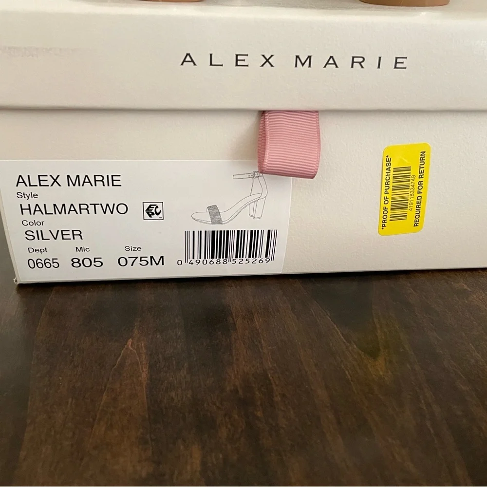 Alex Marie HalmarTwo Rhinestone Strap Block Heel Sandal